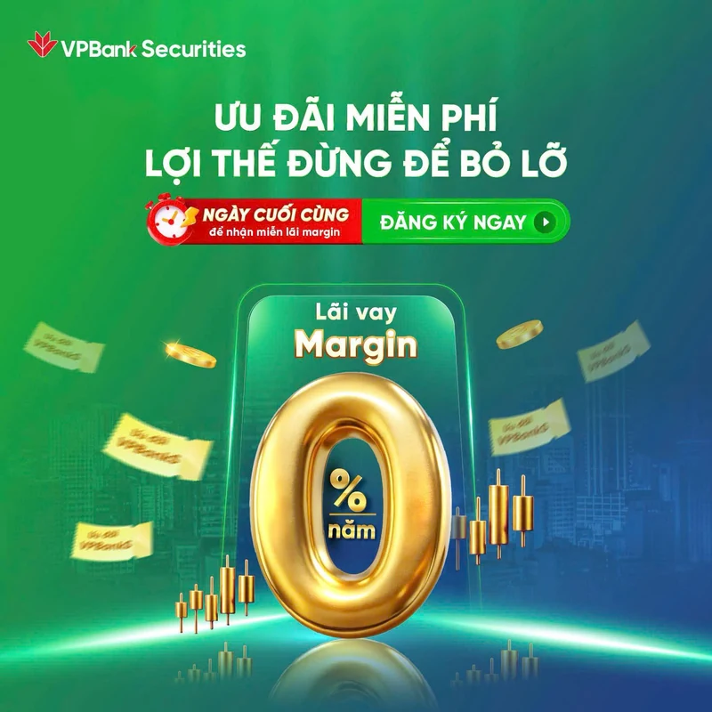Ưu đãi lãi vay margin 0%/năm của VPBankS, chương trình có thời hạn